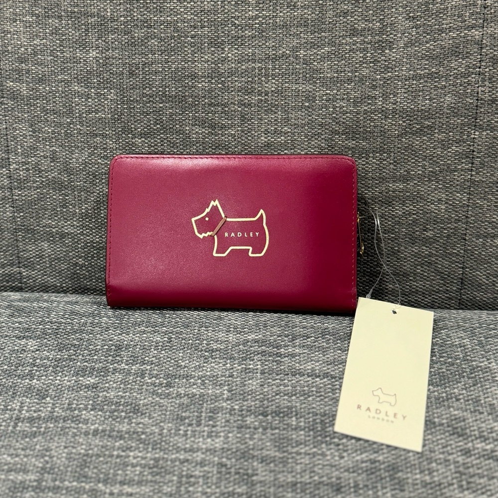 New RADLEY LONDON Billfold Wallet Leather HERITAGE DOG OUTLINE